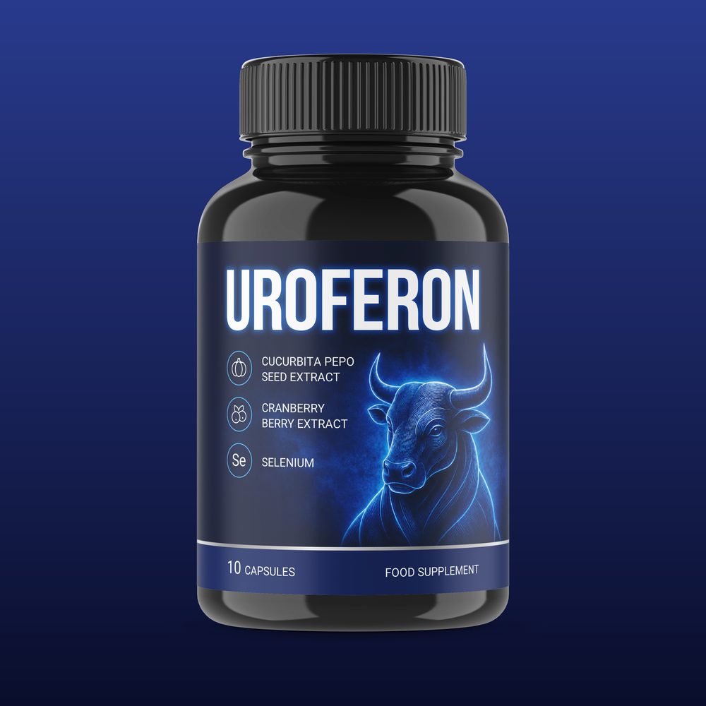 Tres envases de Uroferon para el ciclo recomendado de un mes